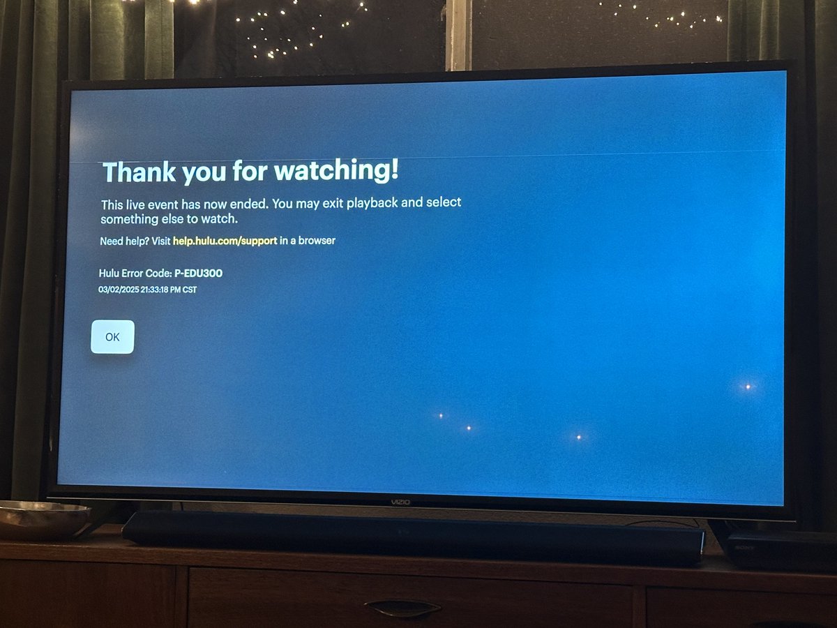 Hey <a href="/hulu/">Hulu</a> <a href="/hulu_support/">Hulu Support</a>, you messed up big time, stopping the Oscars stream before the end of the show!