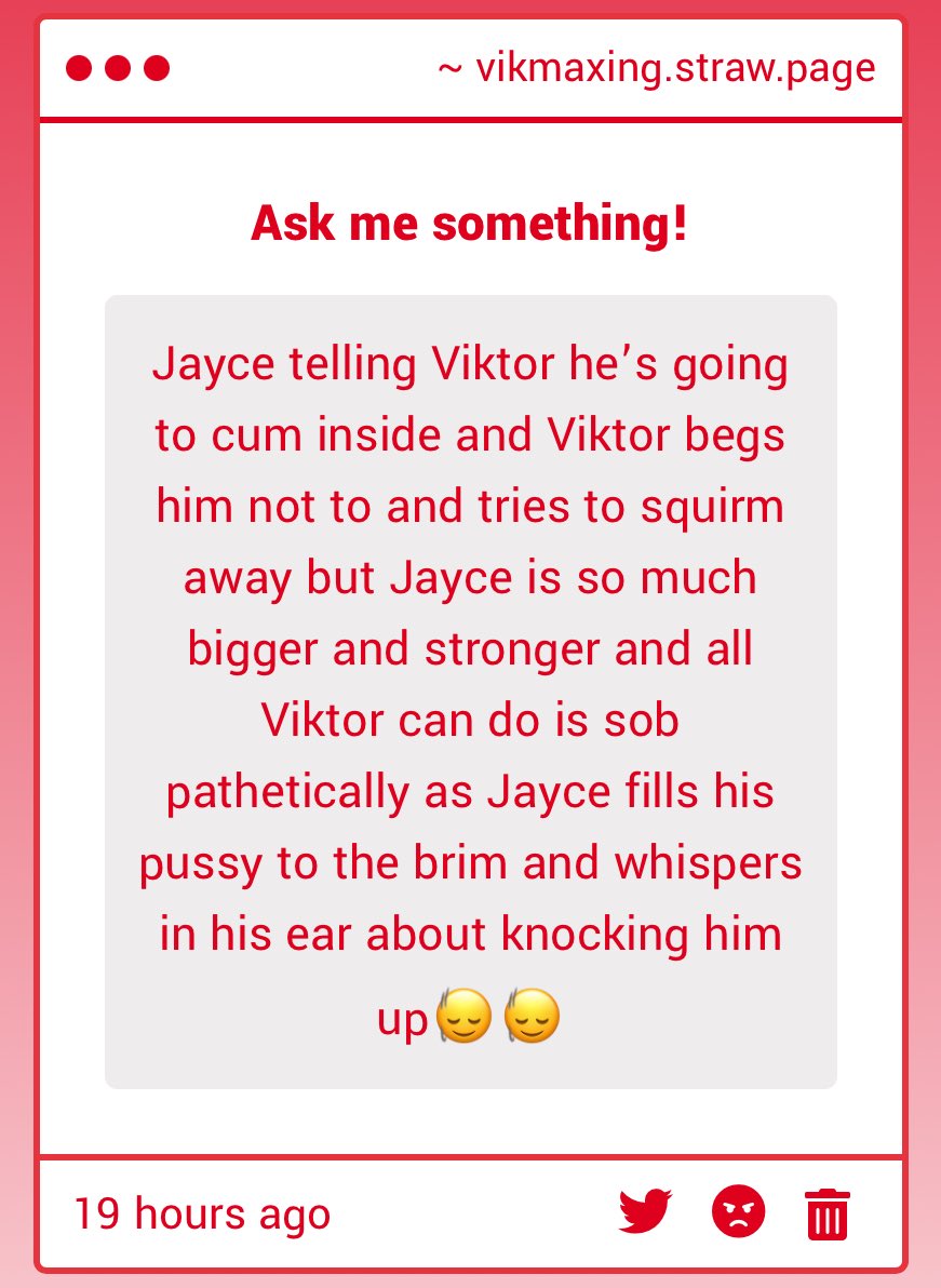 this happens during their first time in my mind in any au I love it so much 😭 especially if viktor trusts jayce so much it never even crossed his mind that he would use their size difference against him