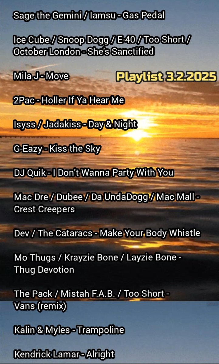 🎧 Danny Salas🎙 (@ruthlessradio) on Twitter photo "You got a house on the hill..."
In case you missed the show tonight, here's the super dope playlist.
#WestCoastEveryday
<a href="/Q971radio/">Q97.1 Radio</a> "You got a house on the hill..."
In case you missed the show tonight, here's the super dope playlist.
#WestCoastEveryday
<a href="/Q971radio/">Q97.1 Radio</a>