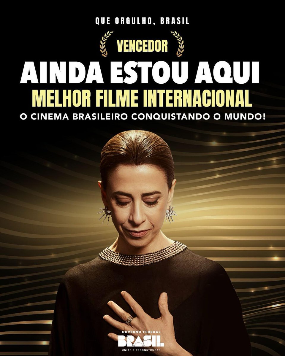 DanielPearlB's tweet photo. 🌍 O Brasil faz história no Oscar! “Ainda Estou Aqui”, de Walter Salles, acaba de vercer a categoria Melhor Filme Internacional, levando ao mundo uma obra poderosa baseada no livro de Marcelo Rubens Paiva. O reconhecimento reafirma a força do nosso cinema e a importância https://t.co/PYswSi8ZHT