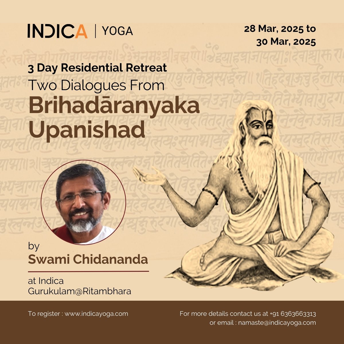 Indica invites you to a profound reflective retreat on the Bṛhadāraṇyaka Upaniṣad dwelling on Yājñavalkya with Maitreyi and King Janaka...! More about the retreat: indica.events/event/two-dial… For registration: rzp.io/rzp/IY-Brdupd-…