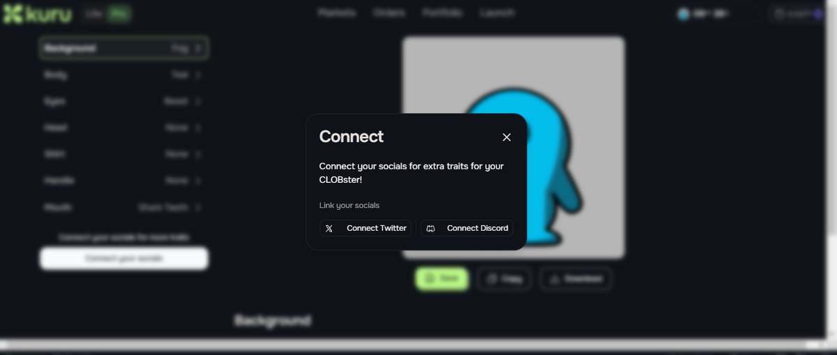 binhtan634's tweet photo. DAY 1 onchain of 
@monad_xyz
 testnet @KuruExchange✅ Go to https://t.co/42S0xKyRBE
1. Choose Lite Mode > Swap Mon <->Token
2. Choose Pro Mode then Connect with Wallet
3. Get your avatar by Clicking Eggs
4. Connect Socials, get CLOBster traits.   
#Monad $Mon #monadtestnet https://t.co/7E9k1dbISz