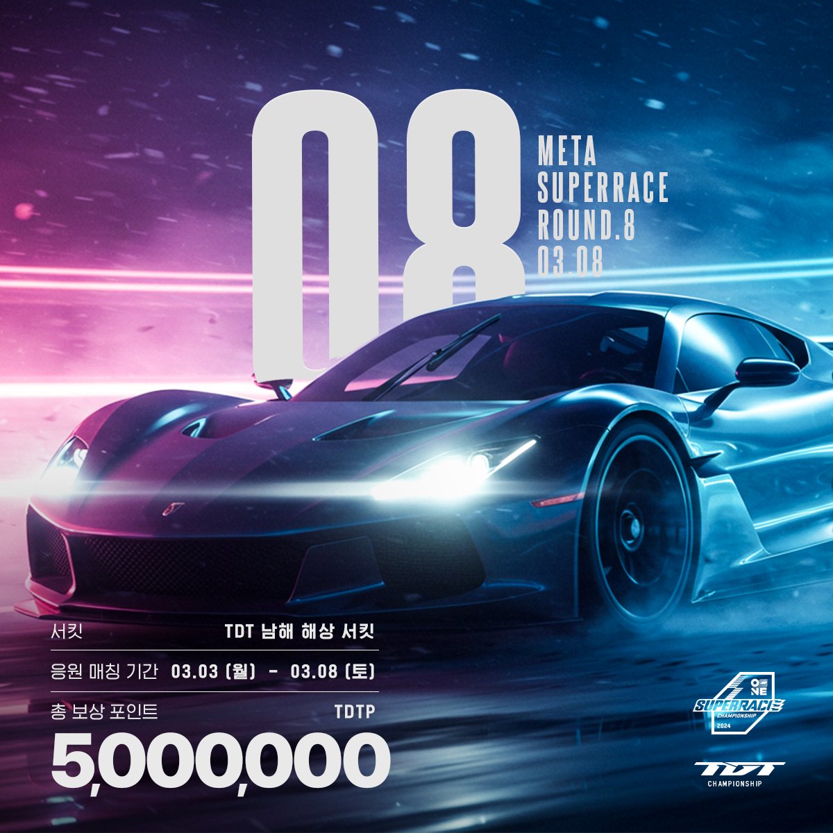 Cheer on your favorite players and get rewarded!

The 8th round of the Meta Super Race, the AI virtual competition of the TDT Championship, has begun with the arrival of spring! 
Cheer on your favorite players and get rewarded!

🏎️ TDT Meta Super Race Round 8
🕐 03/08(Sat)