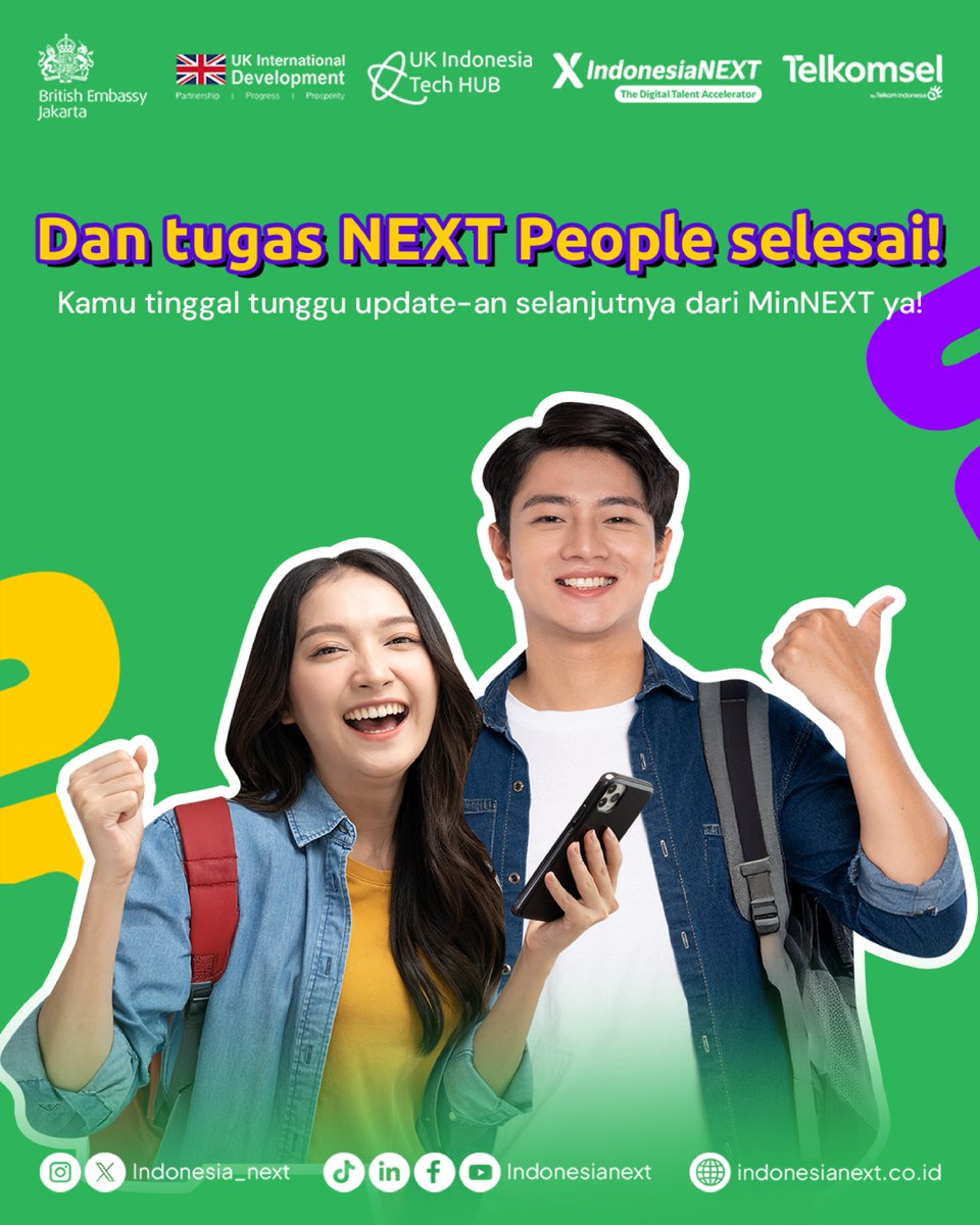 indonesia_next's tweet photo. 🔗https://t.co/yaEo1YGRfg 

Semangat terus, NEXT People! See you di tahap selanjutnya! 🚀🙌🏻

*Buat kamu yang sudah melengkapi profil, jangan lupa untuk segera selesaikan Learning Materialsnya ya NEXT People https://t.co/ggswOb6f9T
