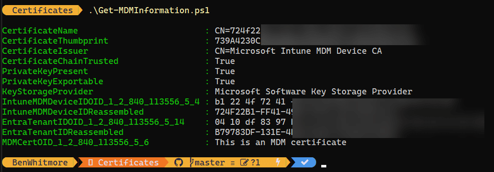 Blog post: Unpacking the Microsoft #Intune MDM and Entra ID Certificate msendpointmgr.com/2024/10/12/unp… #PowerShell