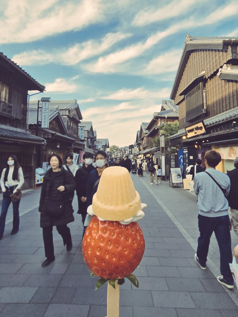 It was starting to get a little warmer central #Japan this weekend, so time break out the strawberries and (ice) cream! 🍓🍦 #kawaii #springiscoming 🇯🇵