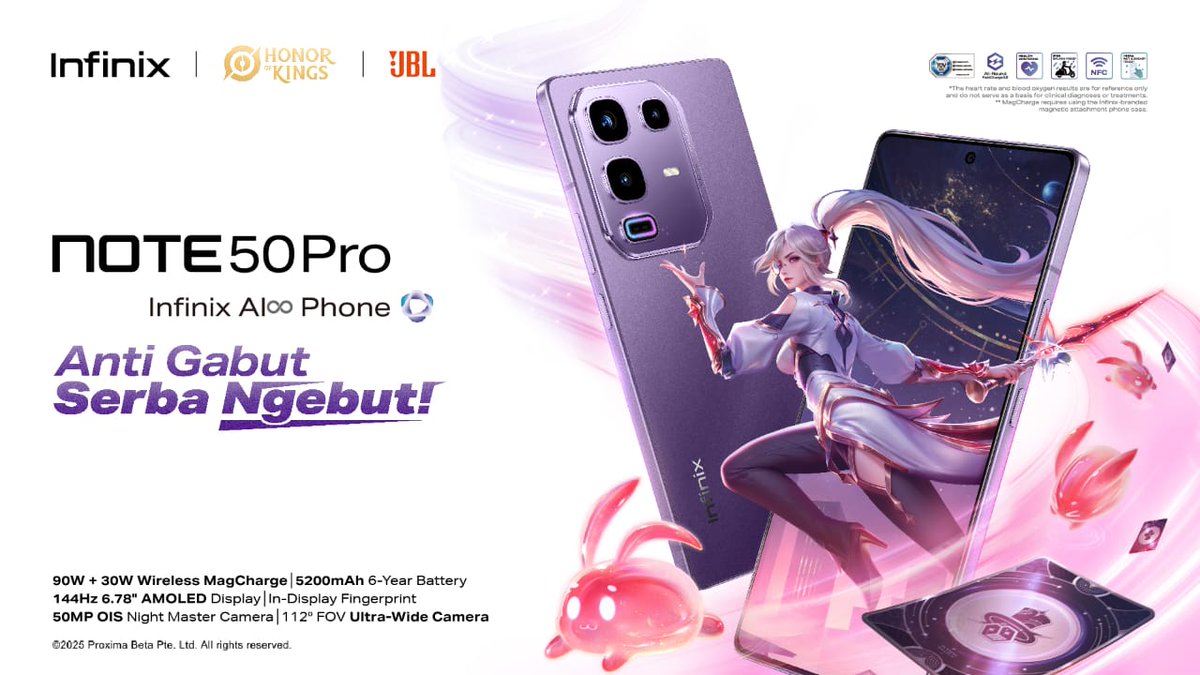 Ngerii . .Infinix NOTE 50 Pro materialnya udah pake armor alloy metal frame, bisa tahan banting  berkali-kali. Jelas banget tangan tremor aman pake banget, Infinix AI Gaming Phone idaman banget sih
#AntiGabutSerbaNgebut