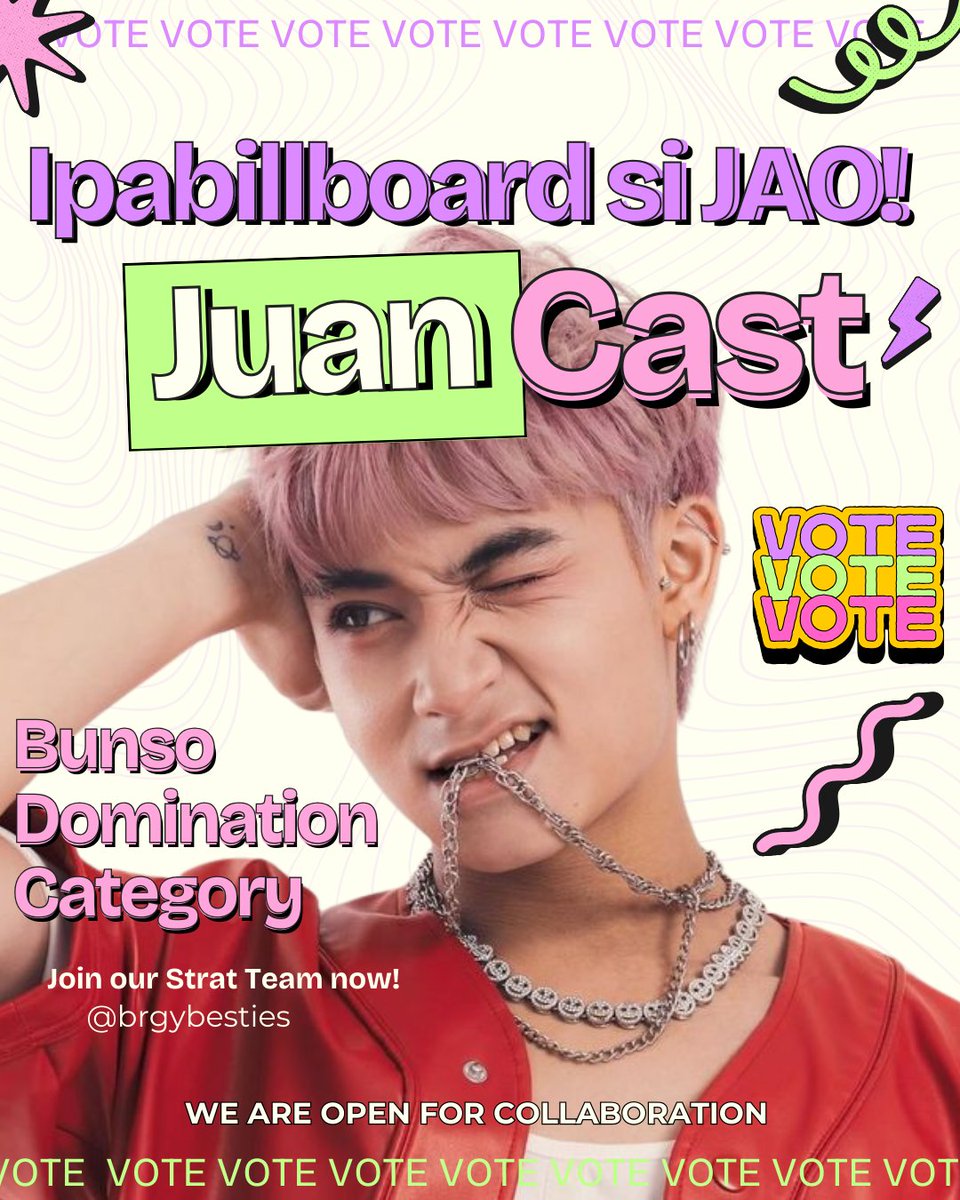Hindi lang dapat trapo ang pinapa-billboard, syempre dapat idol mo rin!
 
Show some love to our bestie by voting him under 'Bunso Domination' in order for us to win a chance to put Jao in a one-day LED billboard located at Robinsons Galleria!! 

Kasi deserve ng pookie mo