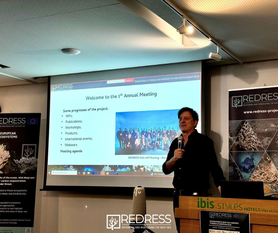 The first 𝗔𝗻𝗻𝘂𝗮𝗹 𝗠𝗲𝗲𝘁𝗶𝗻𝗴 of the 𝗥𝗘𝗗𝗥𝗘𝗦𝗦project has officially kicked off in 𝗖𝗿𝗲𝘁𝗲! 🪸✨

A huge 𝘁𝗵𝗮𝗻𝗸 𝘆𝗼𝘂 𝘁𝗼 𝗛𝗖𝗠𝗥, especially Nadia and Chris, for the warm hospitality and the perfect setting for our discussions! 🙌💙
#REDRESS #restoration