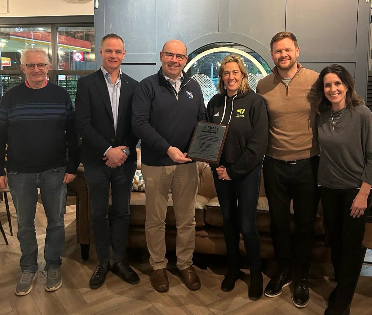 Through our Clubmark award, Tennis Ireland recognised the contributions of many committee/non-committee members across a variety of topics; Scott is leaving shortly but his work was fundamental to delivery of this objective. The club thanks him and wishes him and his family well.