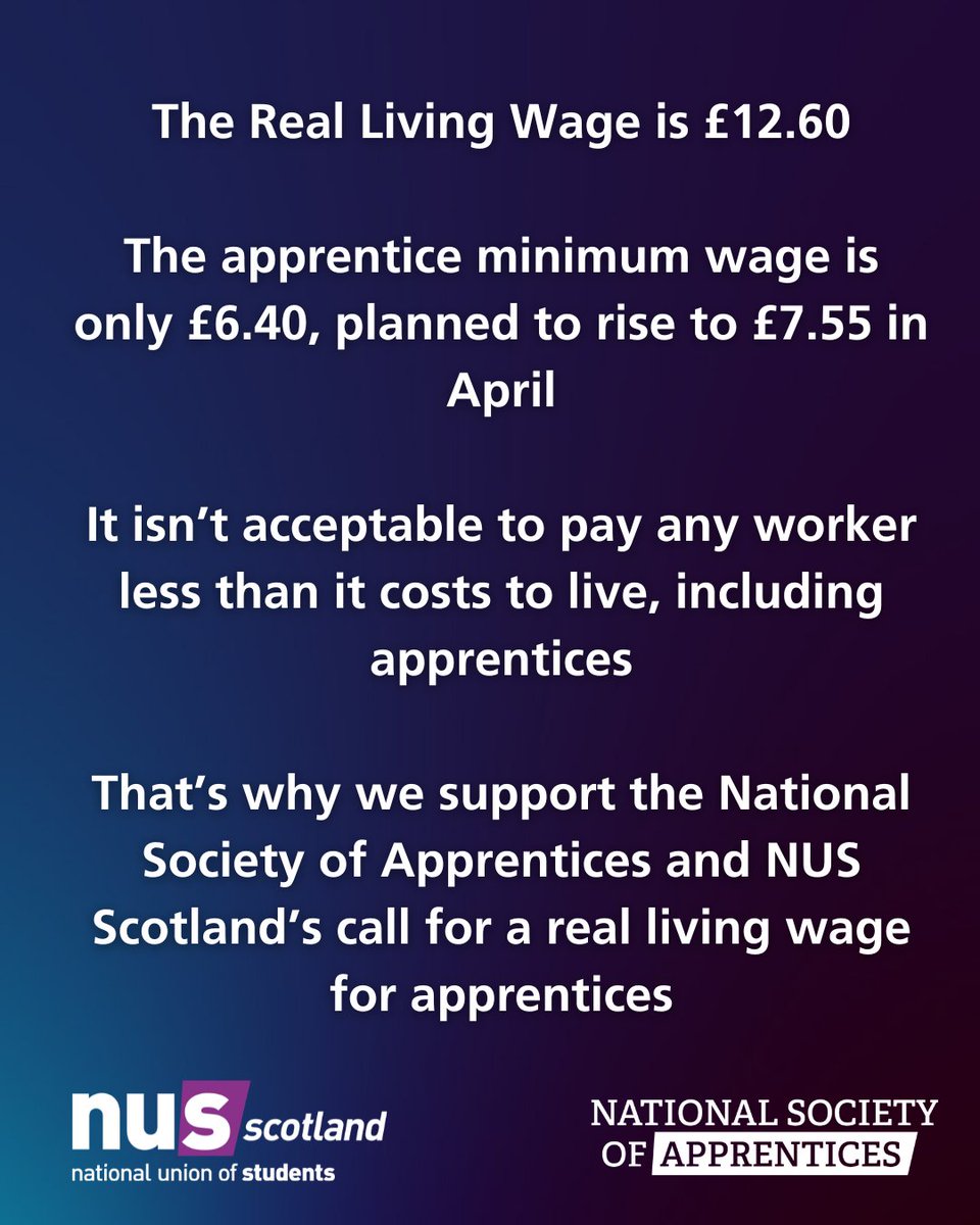 EIS (@eisunion) on Twitter photo £6.40 is not enough to live on.
We believe every worker should receive a Real Living Wage and apprentices are workers too.
That's why we support <a href="/NUSScotland/">NUS Scotland</a> and <a href="/NSoApprentices/">National Society of Apprentices</a>' call for a Real Living Wage for apprentices.
Join the call: nsoa.org.uk/living-wage £6.40 is not enough to live on.
We believe every worker should receive a Real Living Wage and apprentices are workers too.
That's why we support <a href="/NUSScotland/">NUS Scotland</a> and <a href="/NSoApprentices/">National Society of Apprentices</a>' call for a Real Living Wage for apprentices.
Join the call: nsoa.org.uk/living-wage