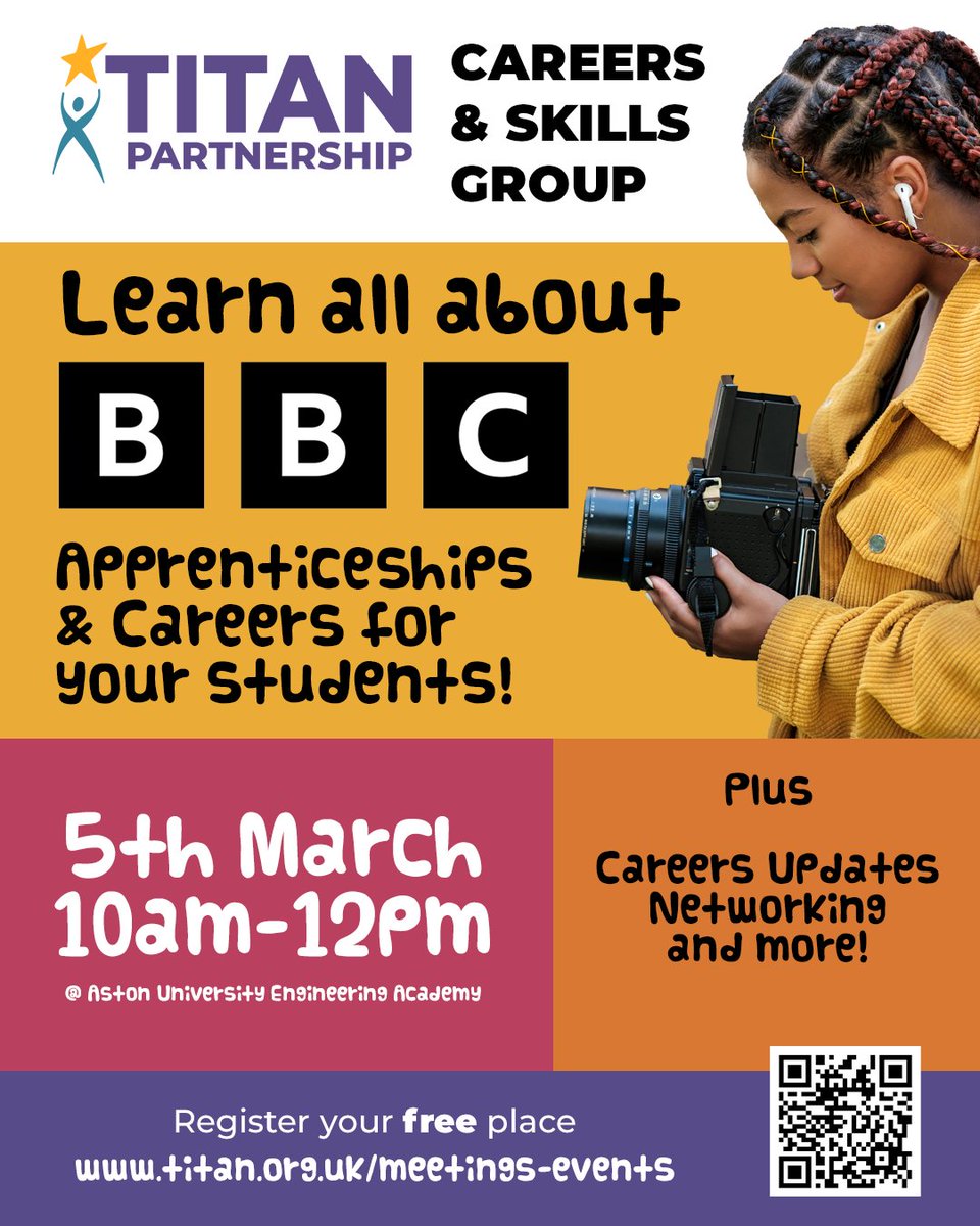 This week marks National Careers Week #NCW2025. We are excited to see all the activities taking place across our network to support young people in finding their future! 

You can still register for our Careers &amp; Skills Workshop supported by the BBC below
forms.gle/jhQQ6ToHMDixCH…