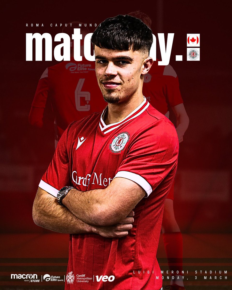 Welsh Schools' F.A. (@welshschoolsfa) on Twitter photo Itโs Matchday.
Our opening game in the 2025 Roma Caput Mundi has us taking on Canadaโs Representative.
Kick Off - 3:00PM CET
#RomaCaputMundi | <a href="/cardiffmet/">Cardiff Metropolitan University</a> Itโs Matchday.
Our opening game in the 2025 Roma Caput Mundi has us taking on Canadaโs Representative.
Kick Off - 3:00PM CET
#RomaCaputMundi | <a href="/cardiffmet/">Cardiff Metropolitan University</a>