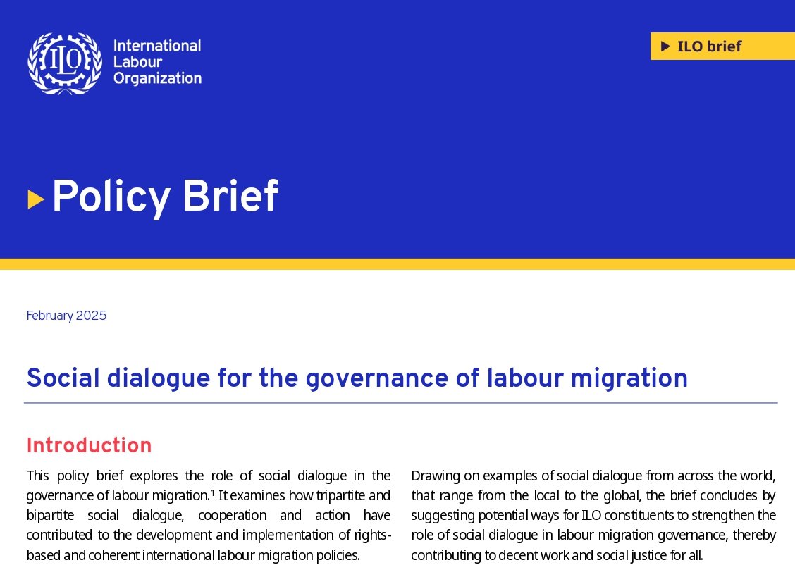 Andrea Marinucci (@a_marinucci_) on Twitter photo 📢 New @ILO brief! Discover how social dialogue helps shape rights-based labour migration policies.
ilo.org/publications/s… 📢 New @ILO brief! Discover how social dialogue helps shape rights-based labour migration policies.
ilo.org/publications/s…