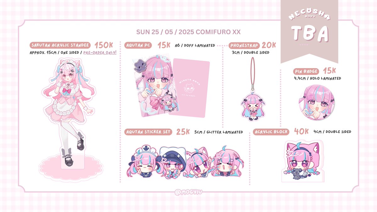 mogyiu's tweet image. ꒰ 🔄 + 🩷 are very appreciated! ꒱
mogyiu&apos;s #cfxx batch 1 PO is open ദ്ദി＞ᴗ＜)✧

— — — — ˗ˋ ୨୧ ˊ˗ — — — —
🎀 genshin/vocaloid/hololive/original
📅 3 - 9 march
📦 pick up (day 2) / mail
🛒 necosha.carrd.co
— — — — ˗ˋ ୨୧ ˊ˗ — — — —

#comifuroxx #comifuro20 #cf20