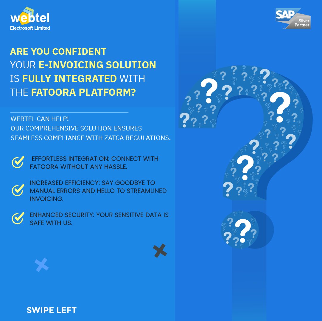 webtel_mid_east's tweet image. Wave 21 is approaching! 🚀 ZATCA Phase 2 E-invoicing (Integration Phase) begins November 30, 2025. Businesses with revenue over SAR 1.25M must comply.  Get a free consultation today!

Book your free consultation today: bit.ly/3SHhiCB
.
.
#ZATCA #eInvoicing #Webtel