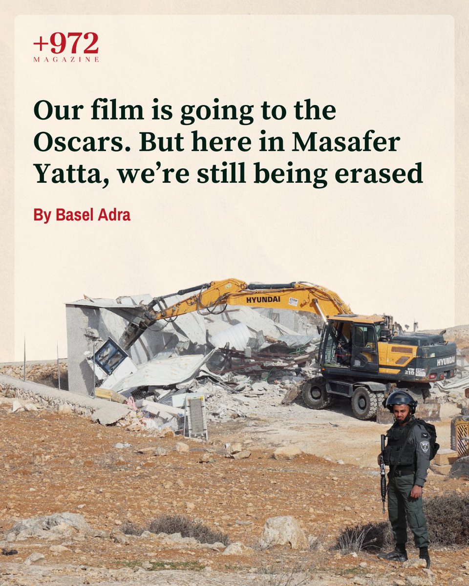 +972 Magazine (@972mag) on Twitter photo As the world watches ‘No Other Land,’ Israeli settlers are raiding and burning our villages while soldiers arrest us, abuse us, and demolish our homes.
Read the article by <a href="/basel_adra/">Basel Adra</a> through the link.
972mag.com/no-other-land-… As the world watches ‘No Other Land,’ Israeli settlers are raiding and burning our villages while soldiers arrest us, abuse us, and demolish our homes.
Read the article by <a href="/basel_adra/">Basel Adra</a> through the link.
972mag.com/no-other-land-…