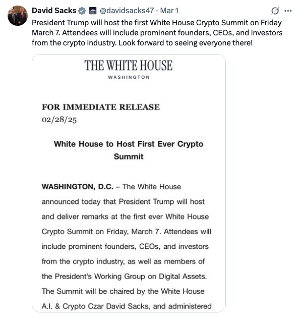 The HyperLiquid guy who opened a trade of $200m changed his name into March 7, the day when President
<a href="/realDonaldTrump/">Donald J. Trump</a> willl host the first White House Crypto Summit.   

Is this <a href="/davidsacks47/">David Sacks</a> or <a href="/EricTrump/">Eric Trump</a> Account?