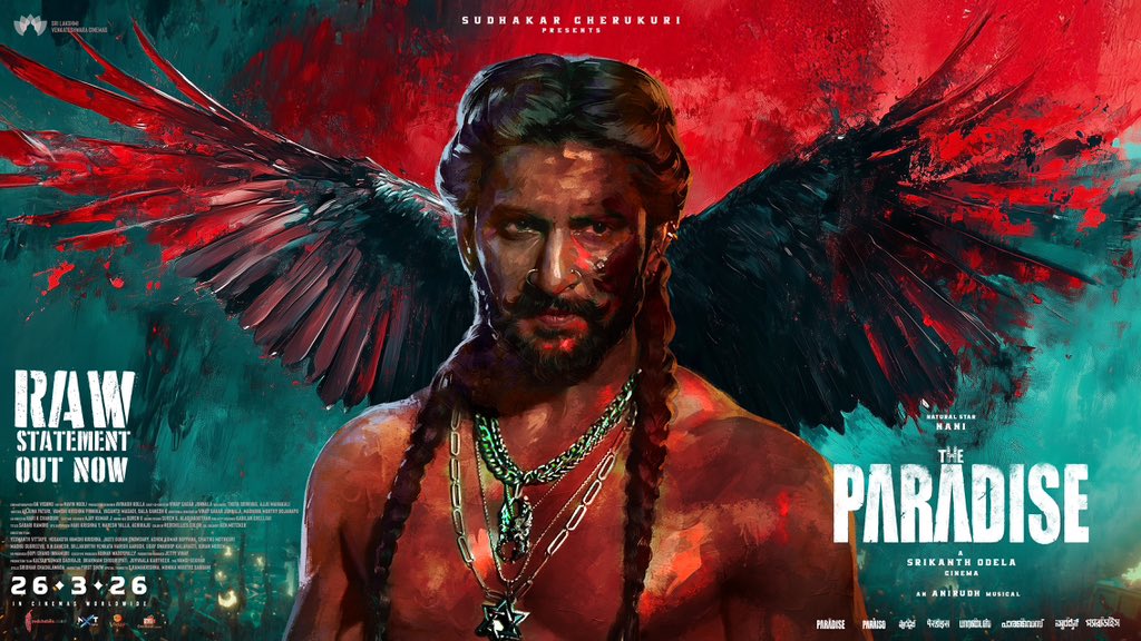 Srikanth Odela (@odela_srikanth) on Twitter photo This is our STATEMENT.
THE PARADISE
WILL RISE.
<a href="/odela_srikanth/">Srikanth Odela</a> & <a href="/anirudhofficial/">Anirudh Ravichander</a> MADNESS. 🔥🐦⬛
bit.ly/TheParadiseGli…
#TheParadise IN CINEMAS 𝟐𝟔𝐭𝐡 𝐌𝐀𝐑𝐂𝐇, 𝟐𝟎𝟐𝟔.
<a href="/sudhakarcheruk5/">sudhakar cherukuri</a> <a href="/NavinNooli/">Navin Nooli</a> <a href="/dop_gkvishnu/">GK Vishnu</a> <a href="/artkolla/">Kolla Avinash</a> <a href="/SLVCinemasOffl/">SLV Cinemas</a> <a href="/TheParadiseOffl/">THE PARADISE</a> This is our STATEMENT.
THE PARADISE
WILL RISE.
<a href="/odela_srikanth/">Srikanth Odela</a> & <a href="/anirudhofficial/">Anirudh Ravichander</a> MADNESS. 🔥🐦⬛
bit.ly/TheParadiseGli…
#TheParadise IN CINEMAS 𝟐𝟔𝐭𝐡 𝐌𝐀𝐑𝐂𝐇, 𝟐𝟎𝟐𝟔.
<a href="/sudhakarcheruk5/">sudhakar cherukuri</a> <a href="/NavinNooli/">Navin Nooli</a> <a href="/dop_gkvishnu/">GK Vishnu</a> <a href="/artkolla/">Kolla Avinash</a> <a href="/SLVCinemasOffl/">SLV Cinemas</a> <a href="/TheParadiseOffl/">THE PARADISE</a>
