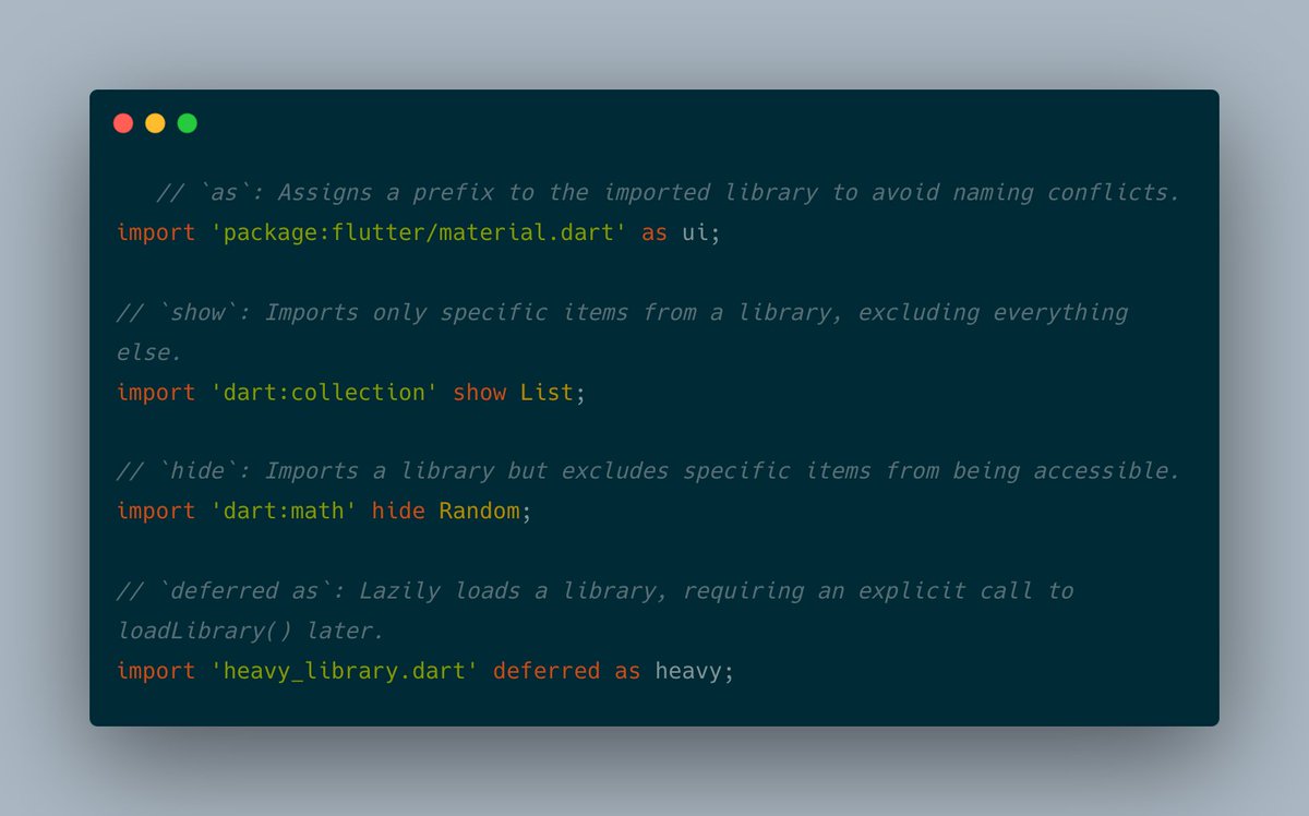 walidashik's tweet image. Hey #flutterdevs, are you using all the import directives?