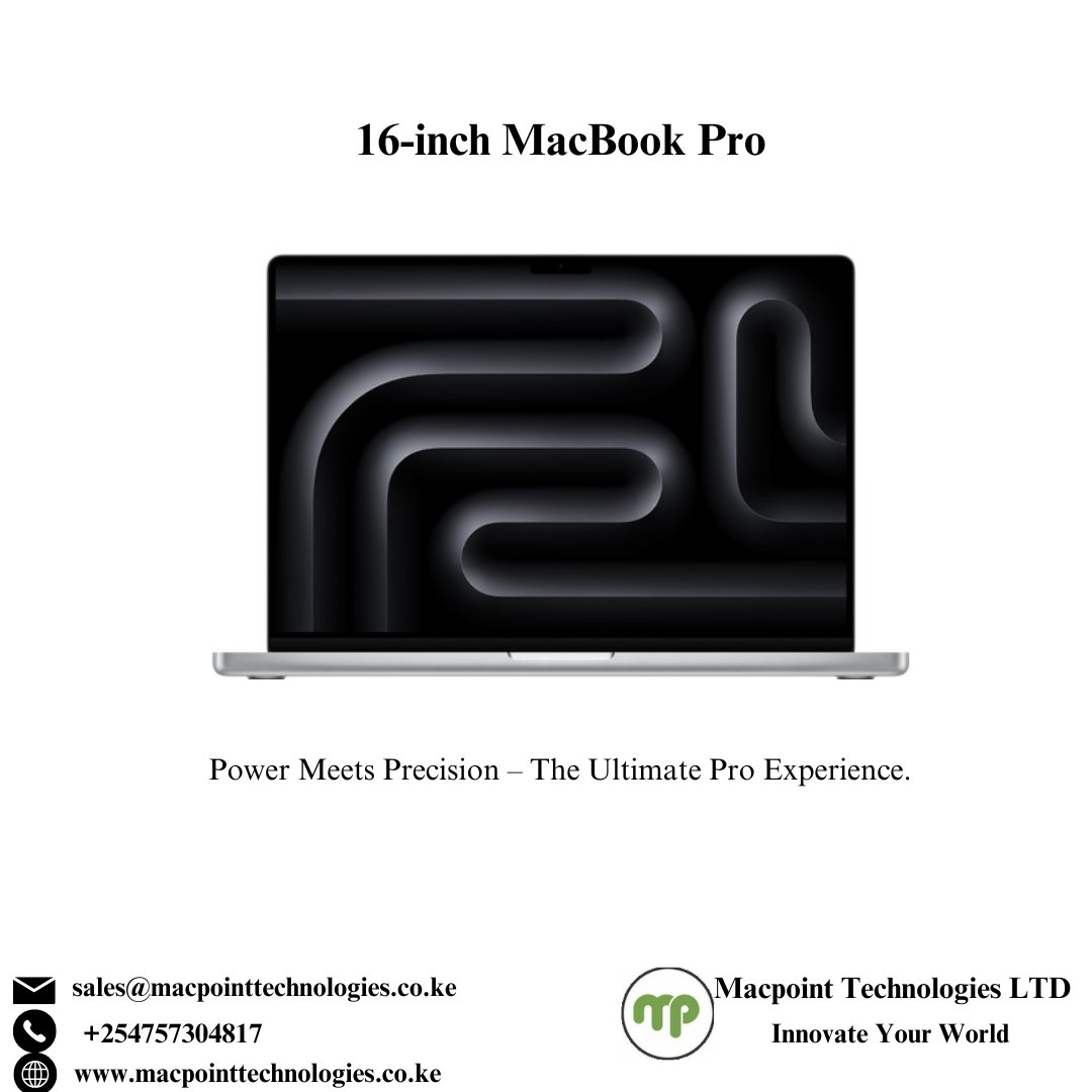 MacpointLTD's tweet image. Unleash unmatched performance with the MacBook Pro 16&quot; – built for creatives, professionals, and power users who demand the best. 

#MacBookPro16 #PowerhousePerformance #AppleSilicon #LiquidRetinaXDR #CreativePro