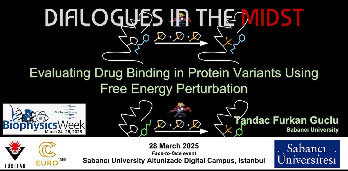 EuroCC_Turkey's tweet image. 🚀Dialogues in the Midst: Evaluating Drug Binding in Protein Variants Using Free Energy Perturbation
F2F training on March 28, focusing on FEP simulations for drug-protein binding energy calculations.
📍Sabancı University – Altunizade Digital Campus
🔗indico.truba.gov.tr/event/198/