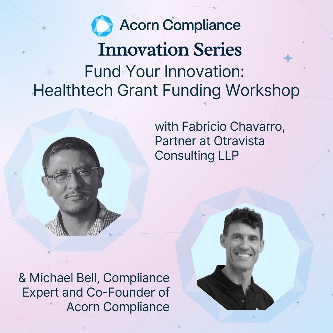 Free Grant Workshop!
📆 Tuesday 11th March, 2025
⏰ 12:00-13:00 GMT 
✅acorncompliance.zohobackstage.eu/FundYourInnova…
 
Start navigating the world of public funding with grant expert, Fabricio Chavarro. Then, get your compliance questions answered by Michael Bell, our co-founder and Compliance Expert.