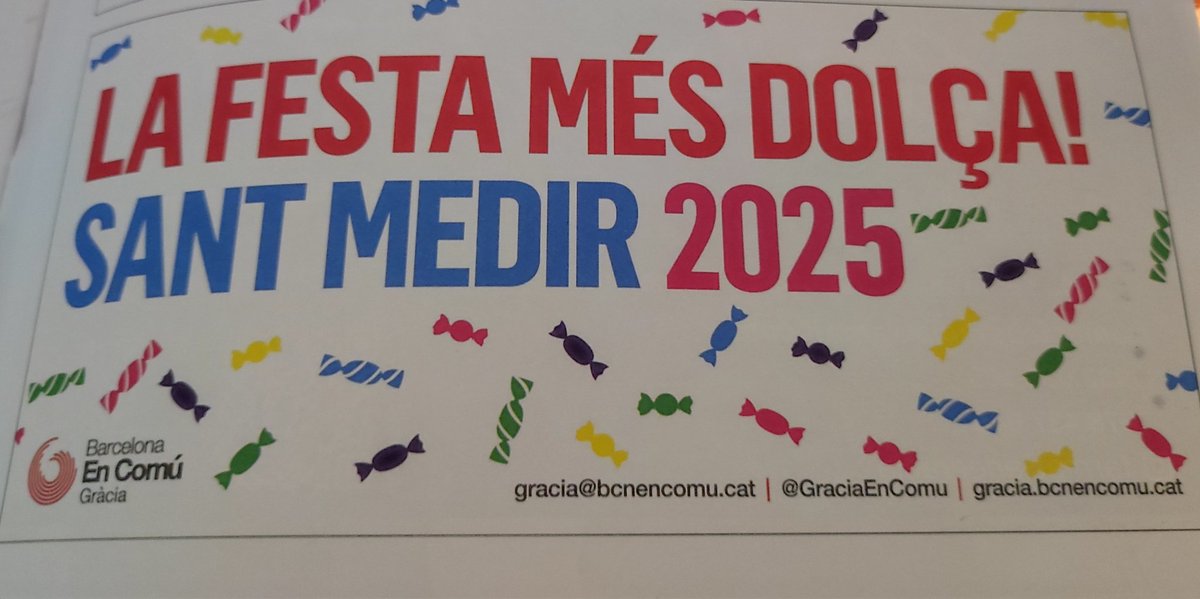Bon dia!
Ja tenim aquí la festa més dolça de l'any.
Romeus, romeves, veïnes, veïns, nens i nenes, us desitgem que tingueu un feliç i dolç dia de #SantMedir2025 Visca!!!
