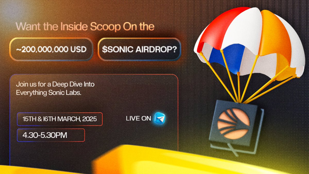 Sonic Africa 💥 (@sonicafrica_) on Twitter photo Got questions about <a href="/SonicLabs/">Sonic Labs</a> ?
Not sure where to start?
Want the inside scoop on the 200M $SONIC airdrop?
We’ve got you covered.
Join us this Saturday & Sunday from 4:30 – 5:30 PM on our Telegram (link in bio) channel for a deep dive into everything Sonic Labs. Got questions about <a href="/SonicLabs/">Sonic Labs</a> ?
Not sure where to start?
Want the inside scoop on the 200M $SONIC airdrop?
We’ve got you covered.
Join us this Saturday & Sunday from 4:30 – 5:30 PM on our Telegram (link in bio) channel for a deep dive into everything Sonic Labs.