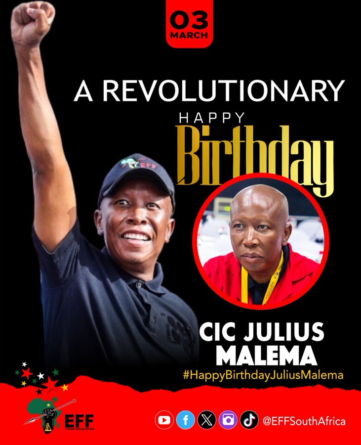 Man's Not Barry Roux (@advbarrryroux) on Twitter photo Nazo🔥🔥🔥🔥🔥🔥🔥🔥Updates
A Blessed happy birthday CIC 🎂 <a href="/Julius_S_Malema/">Julius Sello Malema</a>
Strength and wisdom for you as you Lead this great movement ✅️❤️ Nazo🔥🔥🔥🔥🔥🔥🔥🔥Updates
A Blessed happy birthday CIC 🎂 <a href="/Julius_S_Malema/">Julius Sello Malema</a>
Strength and wisdom for you as you Lead this great movement ✅️❤️