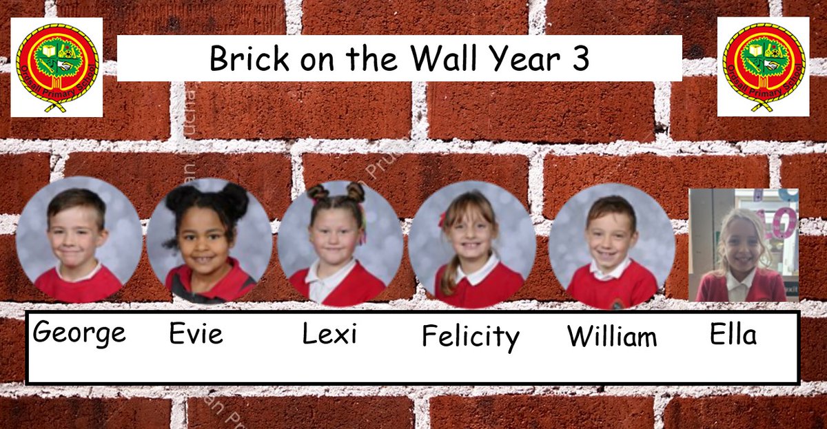 Well done to the children in Year 3 who have received a brick on our Wall of Success #proud 😀🌟👍