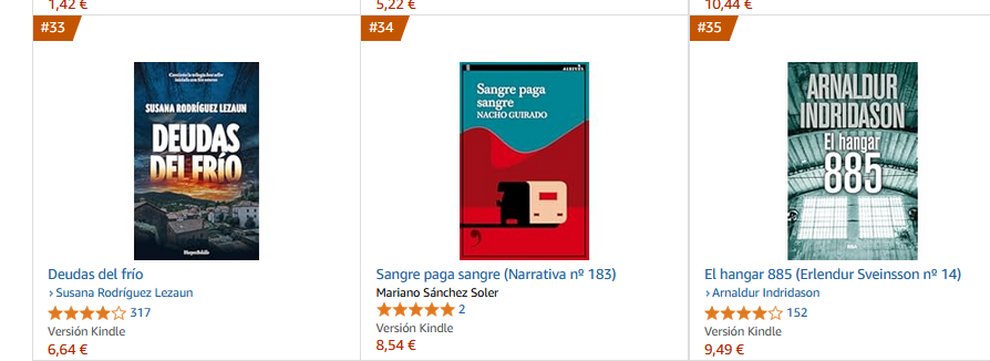 "Sangre paga sangre", de Nacho Guirado, entre los 100 libros más vendidos en  la categoría de ficción serie negra de Amazon.
Para que luego digan que los lunes son malos...
amazon.es/Sangre-paga-sa…
<a href="/nacho_guirado/">Nacho Guirado</a>