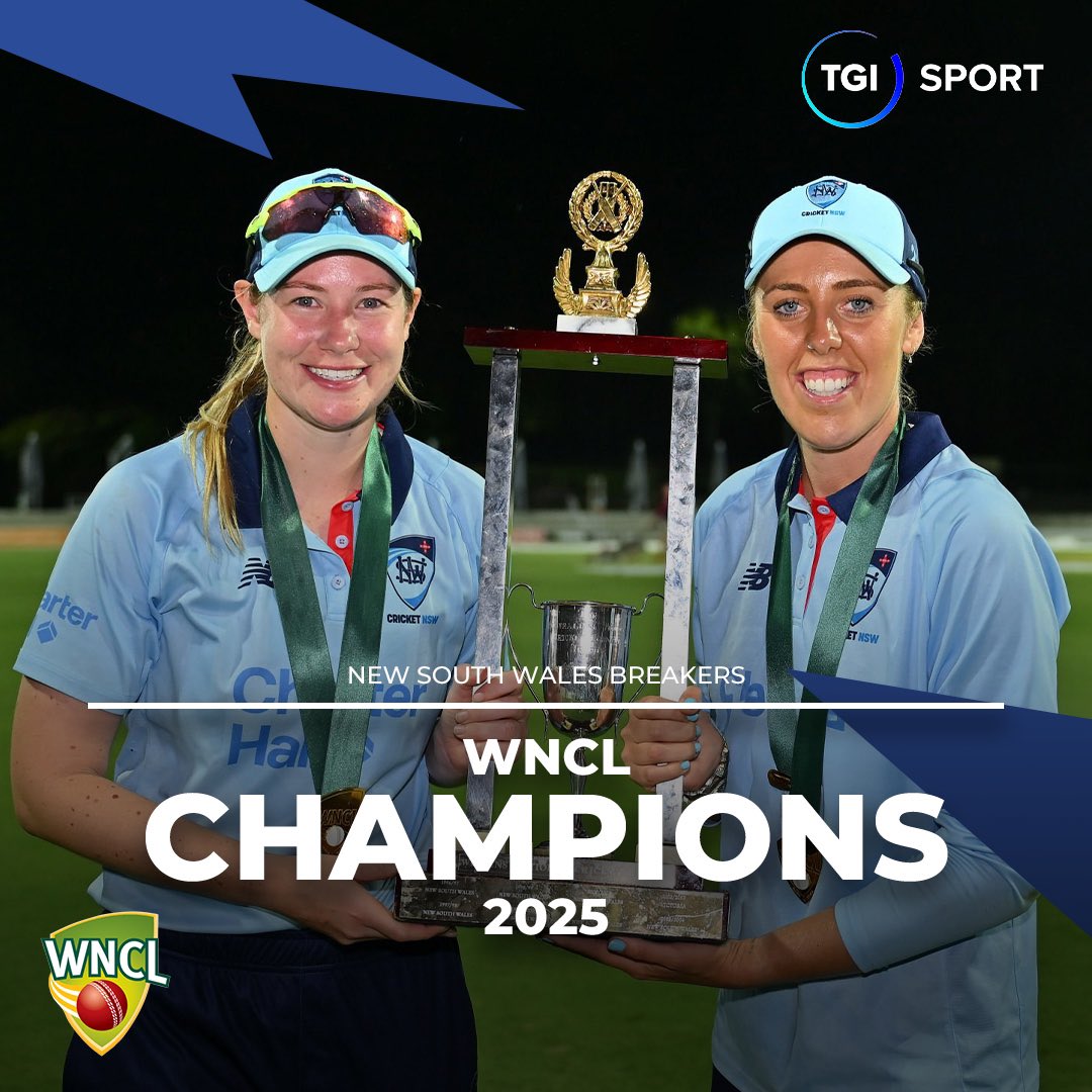 Congratulations to Lauren Cheatle &amp; Georgia Adams for winning the WNCL with New South Wales 👏

#tgisport