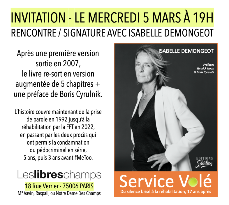 IsaDemongeot's tweet photo. APRES DEMAIN
#ServiceVolé #MaReparation #MeTooSport #MeTooInceste
@SportivesLivres https://t.co/sBP7xe2OBz