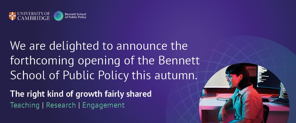We're pleased to announce the Bennett School of Public Policy opening this autumn.

It will be a flagship, multi-disciplinary policy school, that will integrate &amp; expand the teaching, research &amp; engagement activities of the Bennett Institute.

bennettinstitute.cam.ac.uk/blog/bennett-s…