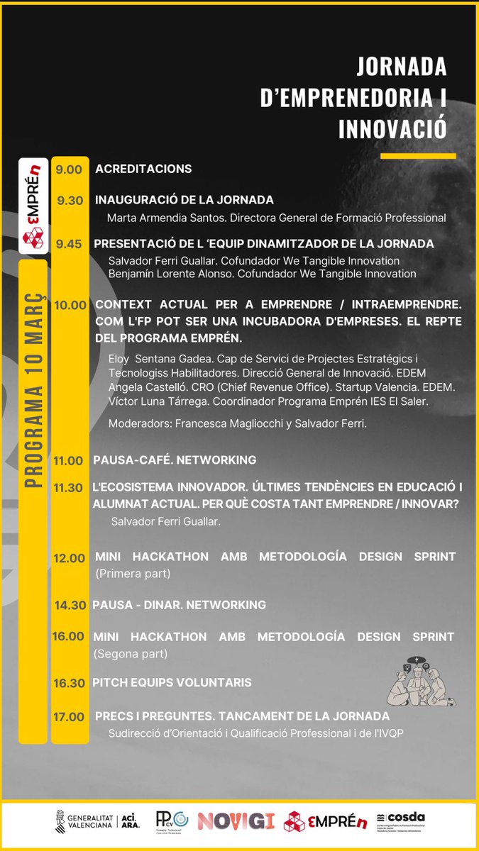 Nueva jornada de Emprendimiento e Innovación en la Comunitat Valenciana. Apúntate! 🚀🚀🚀
<a href="/GVAeducacio/">GVA Educació</a>
