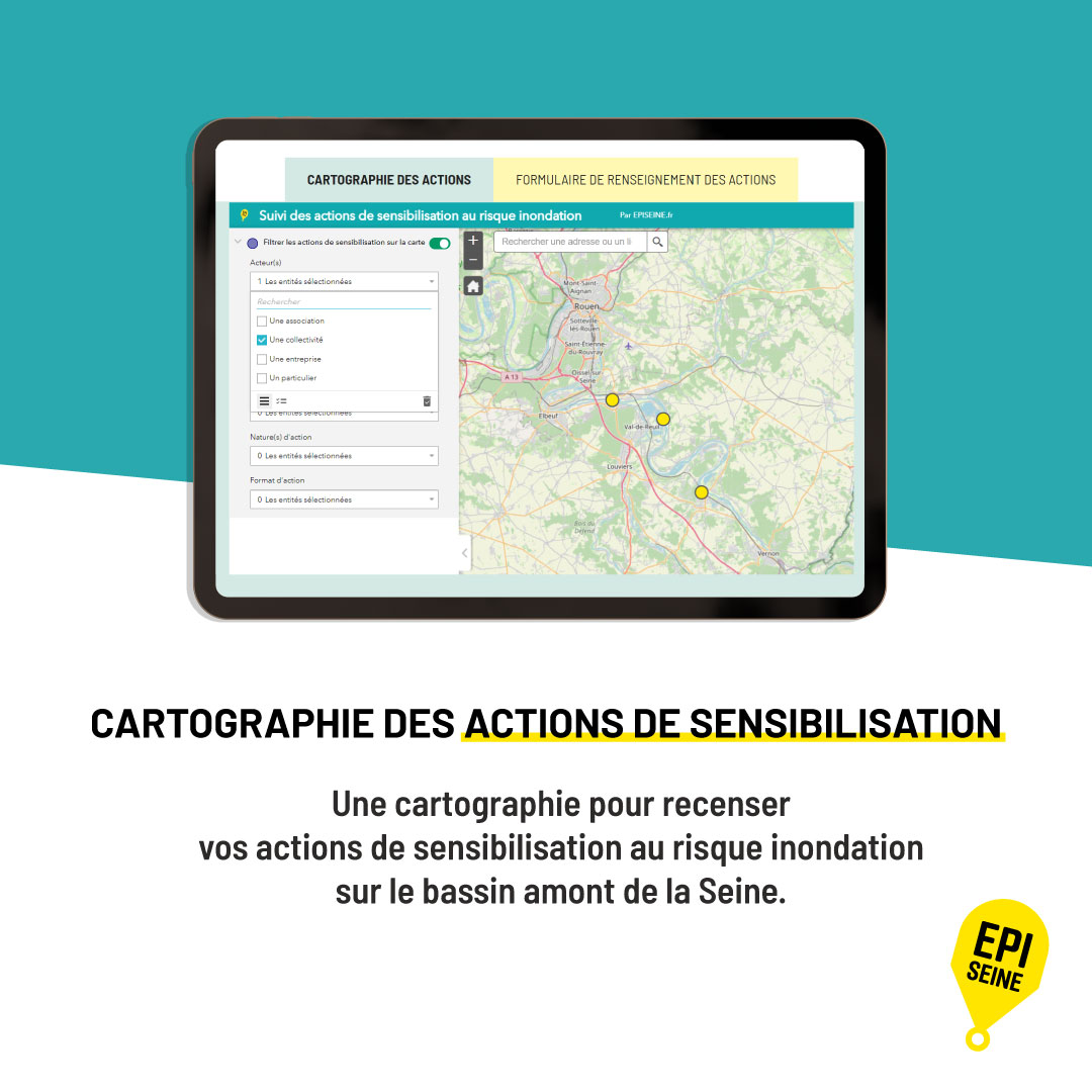 Vous menez des actions de sensibilisation au risque inondation ou vous recherchez un intervenant pour une sensibilisation au risque inondation ? Faites-le savoir ! 💧episeine.fr/cartographie