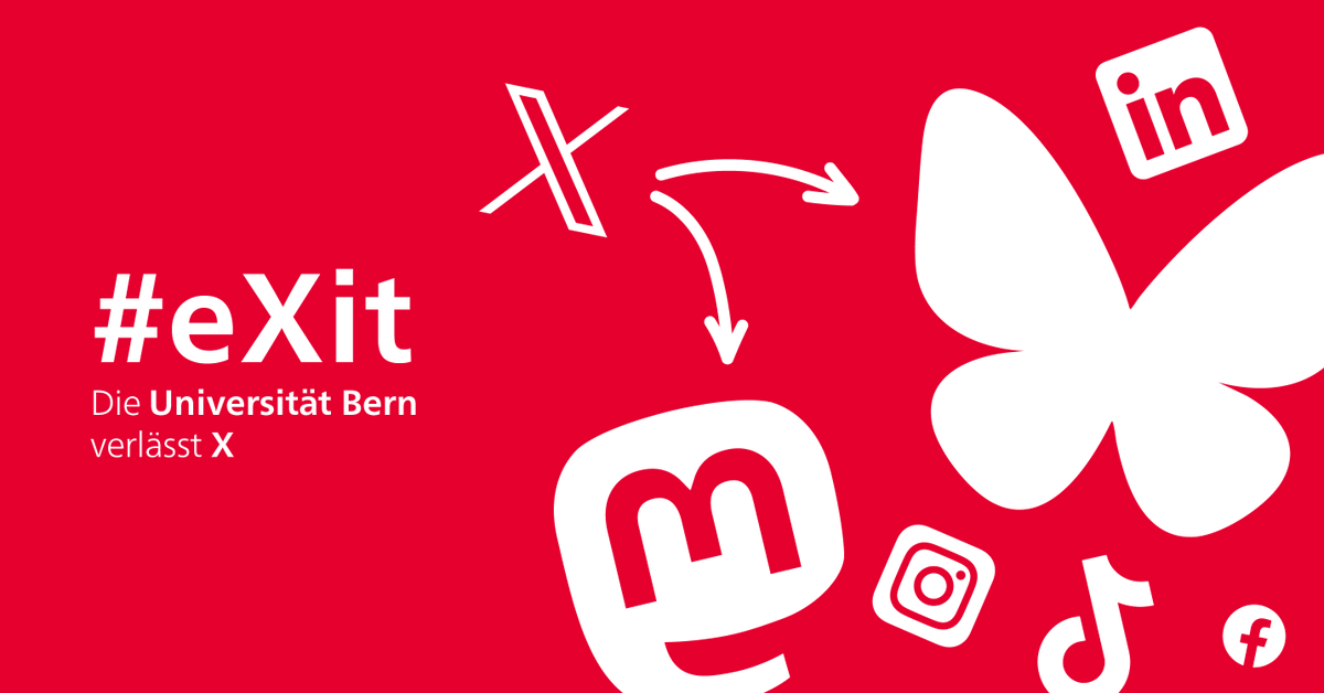 unibern's tweet image. Die #unibern hat entschieden, die Aktivitäten auf diesem Account zu beenden, da wir nicht mehr unsere Ziele auf der Plattform erreichen können. Wir informieren neu aktiv auf #Bluesky und #Mastodon und über unsere bisherigen Accounts.
#eXit #WissXit #ByeByeX