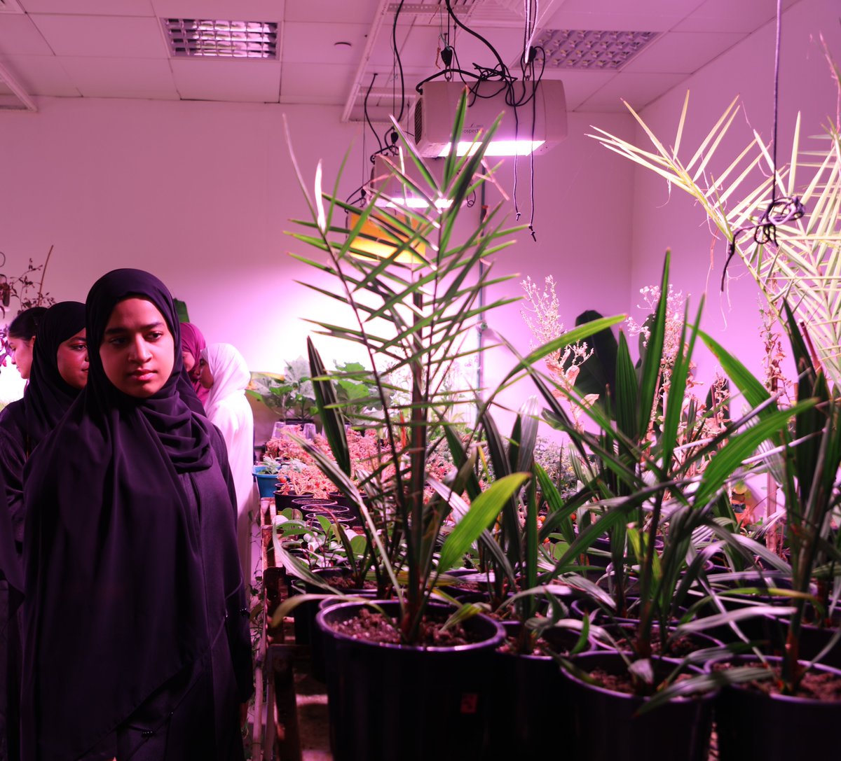 قامت مجموعة من طالبات مدرسة هند بنت مكتوم للتعليم الثانوي بزيارة مركز خليفة للتعرف على الأبحاث العلمية الجارية فيه. وقد قدم موظفو المركز شرحًا مبسطًا حول التقنيات المتقدمة والأجهزة المستخدمة في تلك الأبحاث.