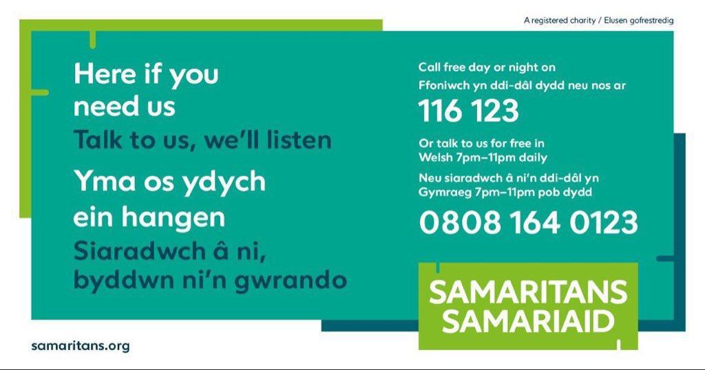 SamaritansCymru's tweet image. If you’re finding the current news overwhelming or upsetting, please remember you’re never alone.  

It’s also OK to switch off to protect your mental health 💚 

You can always talk to us – we’re here to listen 📱