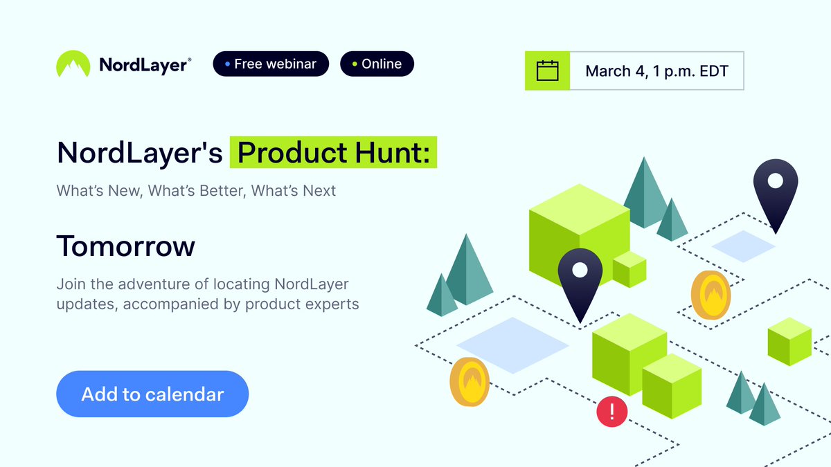 Tomorrow—discover the hidden gems of NordLayer’s latest #networksecuritysolutions and learn what’s ahead directly from our Product team members.

Join the #online #webinar: 🔗 bit.ly/4b4V5a6
