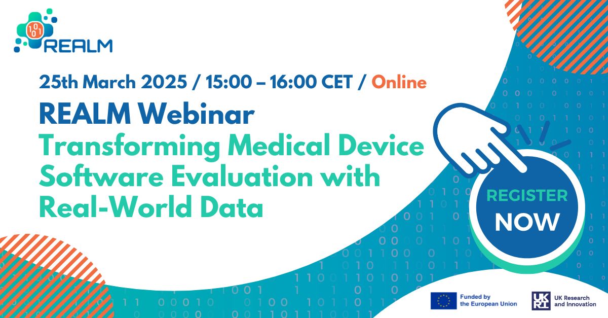 🚀Medical device software is evolving fast… but is regulation keeping up? 

Join the free #REALM Webinar to explore how #RWD can streamline AI-driven MDSW evaluation, improve transparency, and tackle regulatory challenges.

Leran more and register 🔗realm-ai.eu/news/upcoming-…