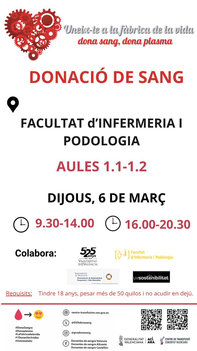 Dona sang, dona vida!! 🩸
Dijous 6 març t'esperem!