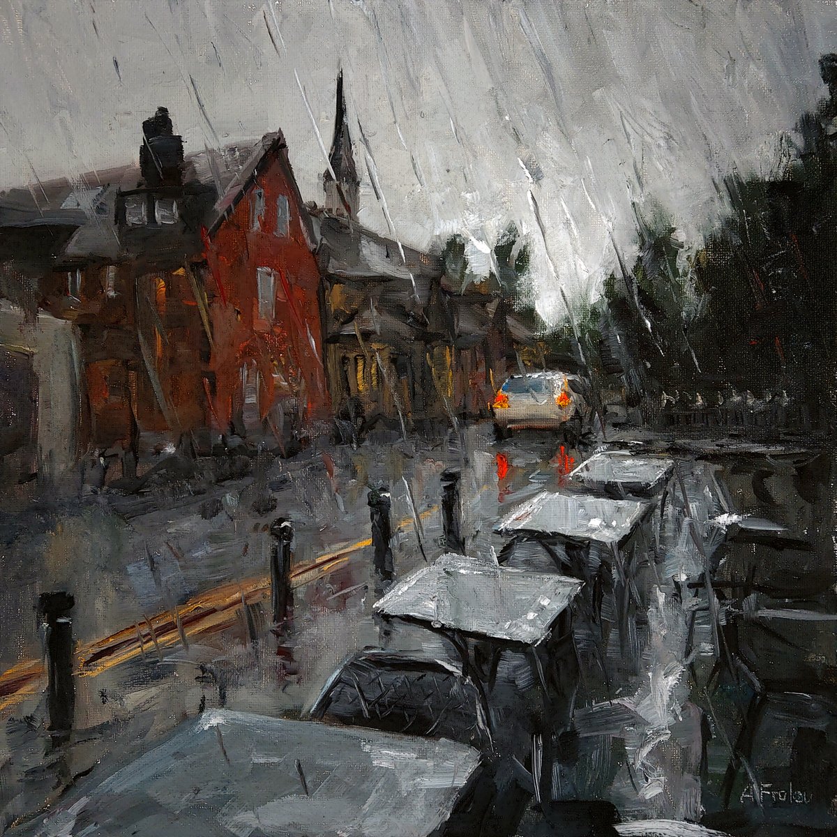 Street Cafe, My oil painting