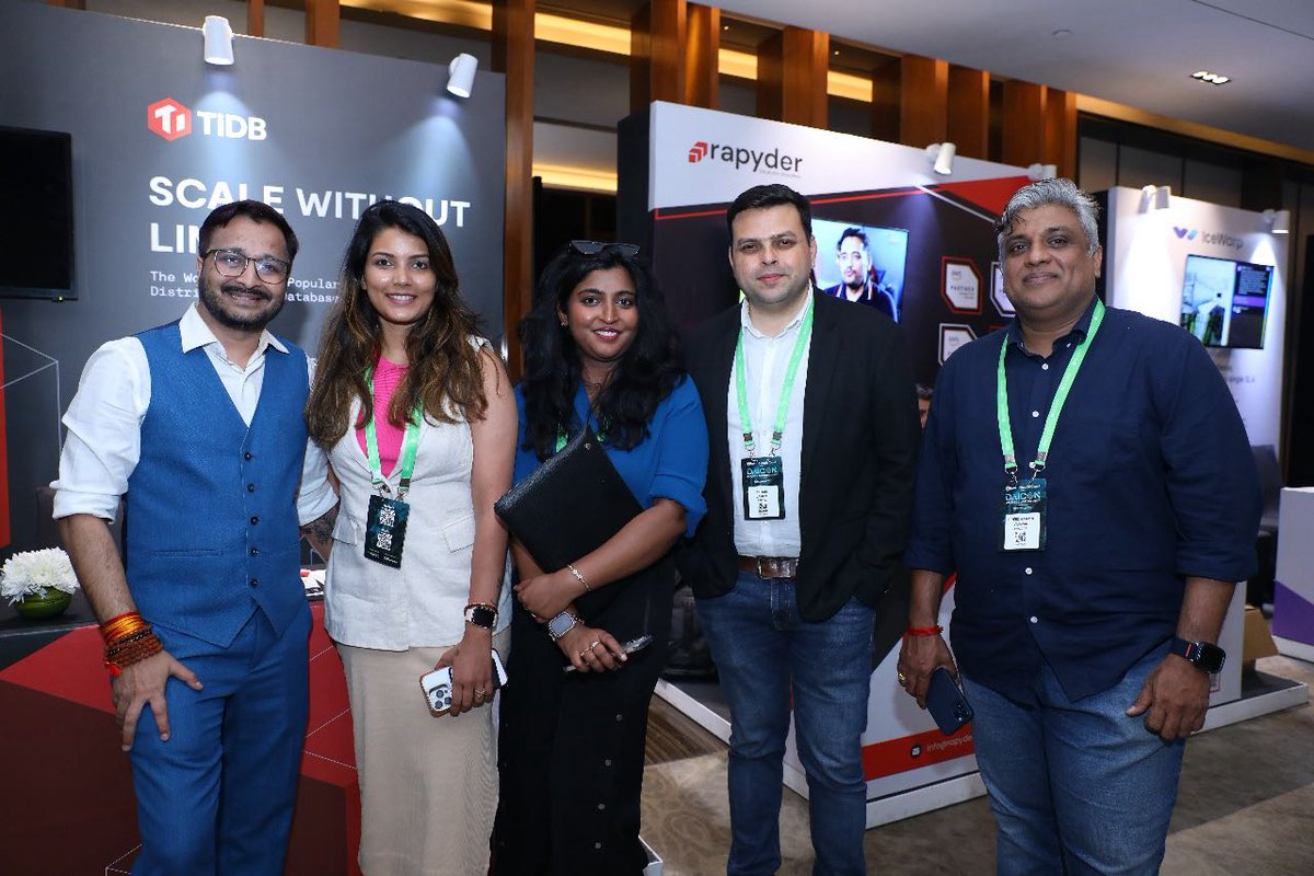 bjammy's tweet image. We had a fantastic time at DAICON 2025 in Delhi! 🚀

The event showcased India’s leadership in Data, Gen AI, and Cloud innovation— and we were thrilled to be part of the conversation.

#DAICON2025 #DatabaseTrends #TiDB #AI #DataInnovation