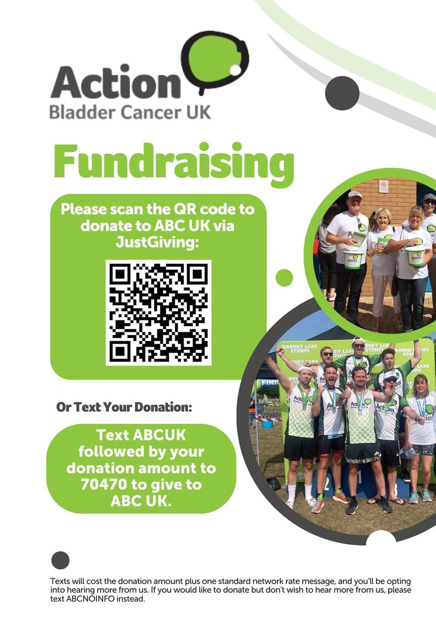 We’re excited to share our latest Action Bladder Cancer UK fundraising flyer. 💙

Every donation helps us support patients, raise awareness, and fund vital research. Thank you for your generosity! 🙌

#BladderCancerAwareness #Fundraising #BladderCancer #ABCUK