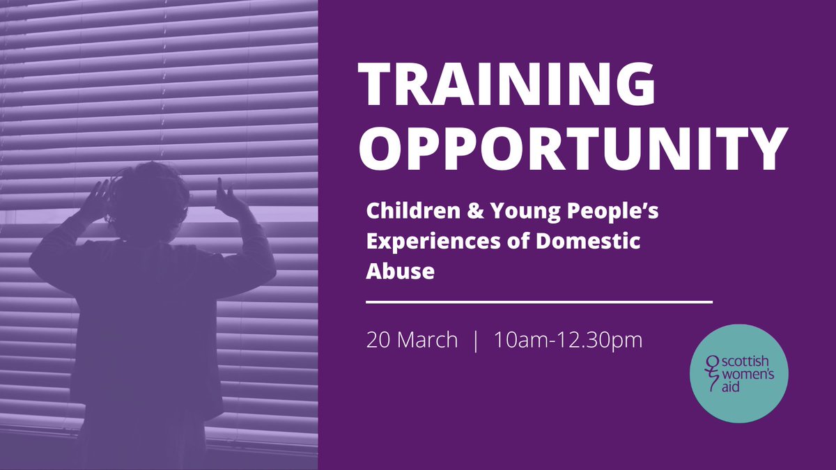 👶👧 Domestic abuse deeply affects children &amp; young people. Learn how to support them with our expert-led training.

📅 20 March (Online)
🔗 Sign up now: ow.ly/U3PY50V2CWp

Ideal for professionals working with children &amp; families. 

#DomesticAbuse #Training