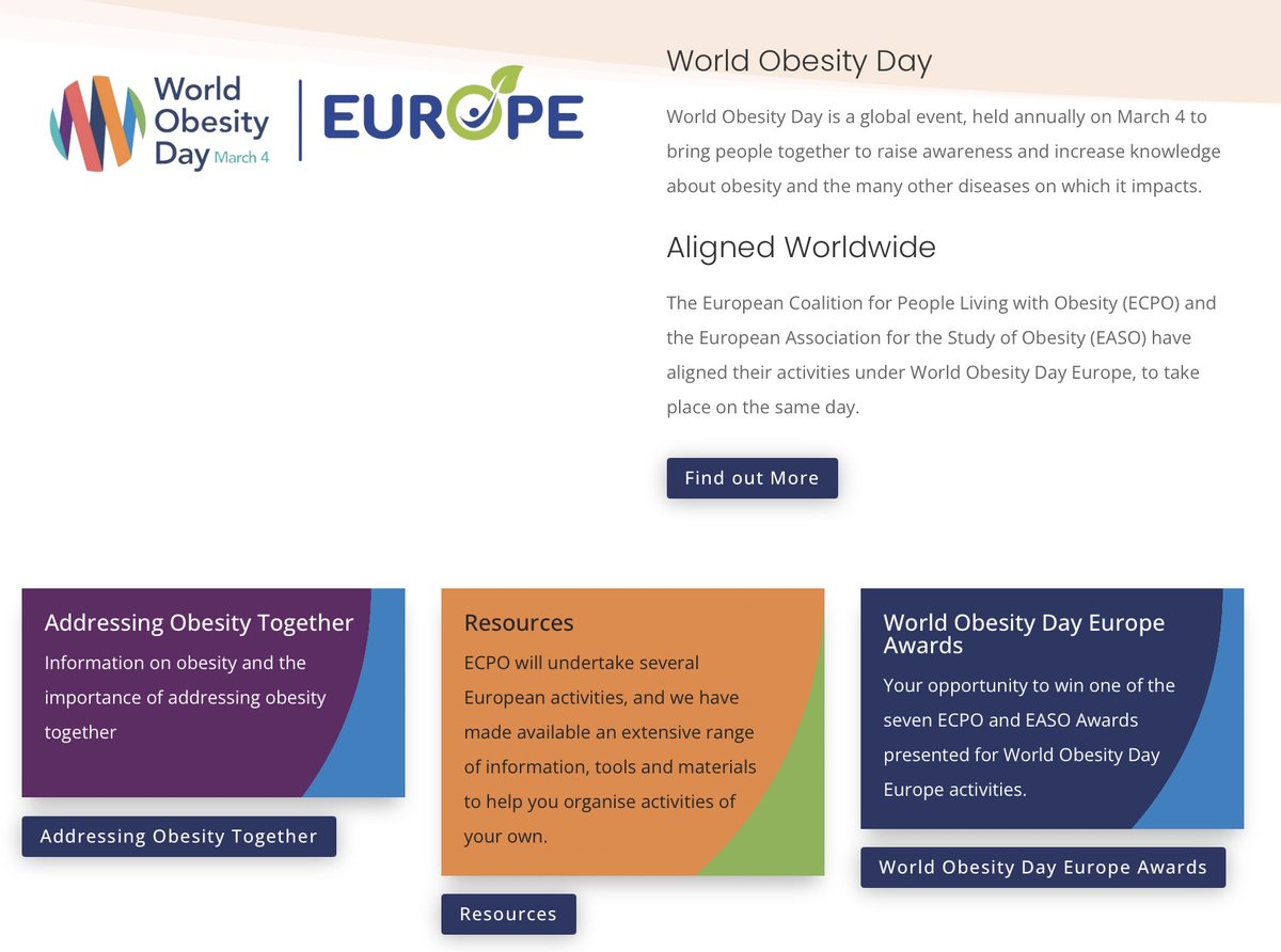 Obesity Day Europe (@obesitydayeu) on Twitter photo March 4 is #WorldObesityDayEurope!
Not sure how to support #WODEurope? Check out these suggestions. Local, national +EU initiatives will support obesity awareness + support for people with obesity.
woday.eu
<a href="/ECPObesity/">ECPO</a>
<a href="/WorldObesity/">World Obesity</a>
<a href="/ObesitySociety/">The Obesity Society</a>
<a href="/ObesityCan/">Obesity Canada</a> March 4 is #WorldObesityDayEurope!
Not sure how to support #WODEurope? Check out these suggestions. Local, national +EU initiatives will support obesity awareness + support for people with obesity.
woday.eu
<a href="/ECPObesity/">ECPO</a>
<a href="/WorldObesity/">World Obesity</a>
<a href="/ObesitySociety/">The Obesity Society</a>
<a href="/ObesityCan/">Obesity Canada</a>