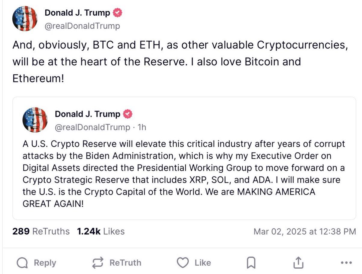 Crypto Trump reserve ad (Source: Social Truth)