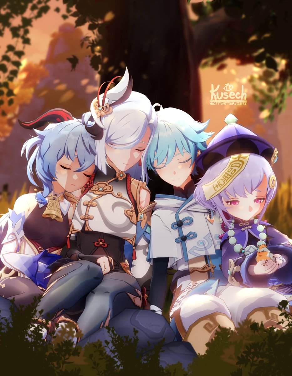 Kusechh's tweet image. Happy birthday, Qiqi! ❄🥳
Let's remember my old works with this lovely girl, not to dust it in albums until the end of time. Too bad a lot of people don't like this girl because of the unfortunate pull..
#genshinimpact #qiqi #baizhu #lumine #ganyu #shenhe #chongyun